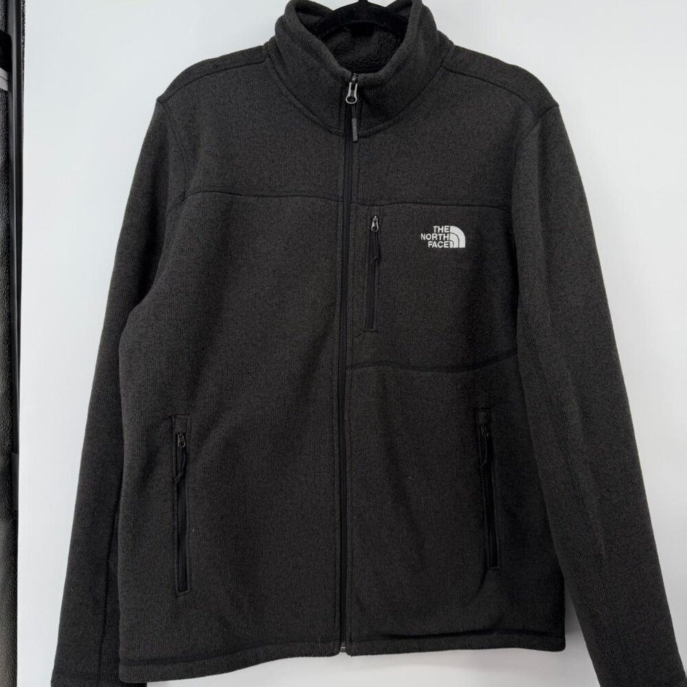 The North Face Sweater Fleece Jacket Men Black Full Zip Outdoor Midweight  L